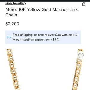 10 k Italian gold mariner link 20"